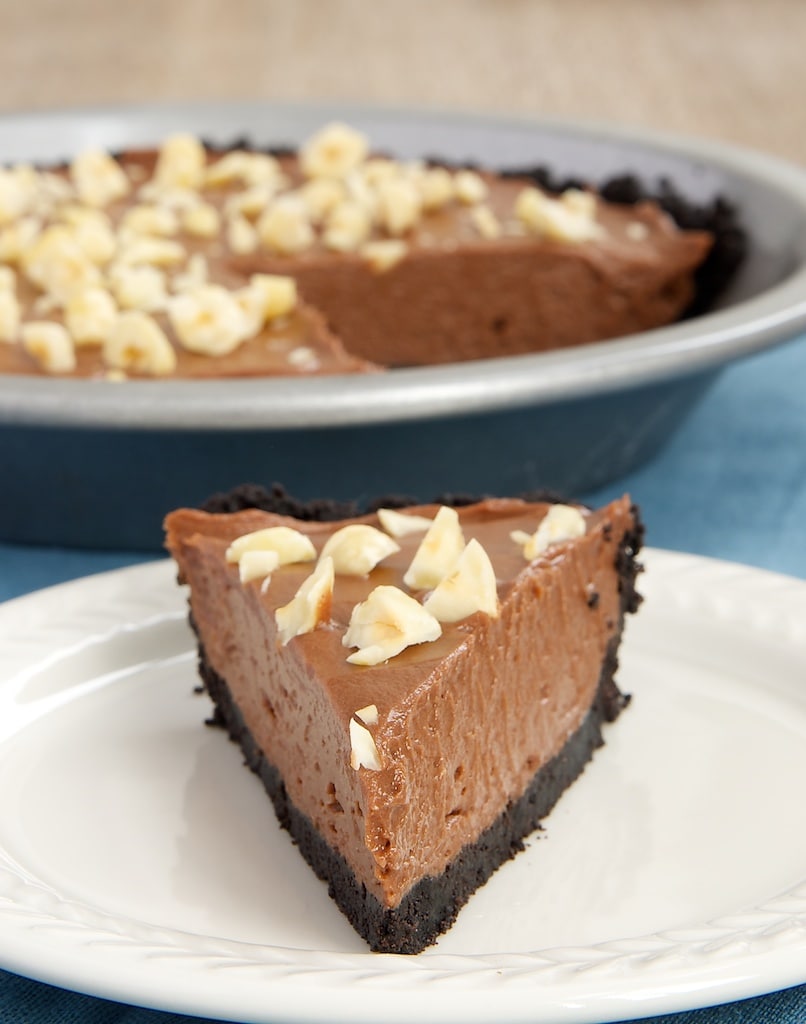 slice of Nutella Pie on a white plate