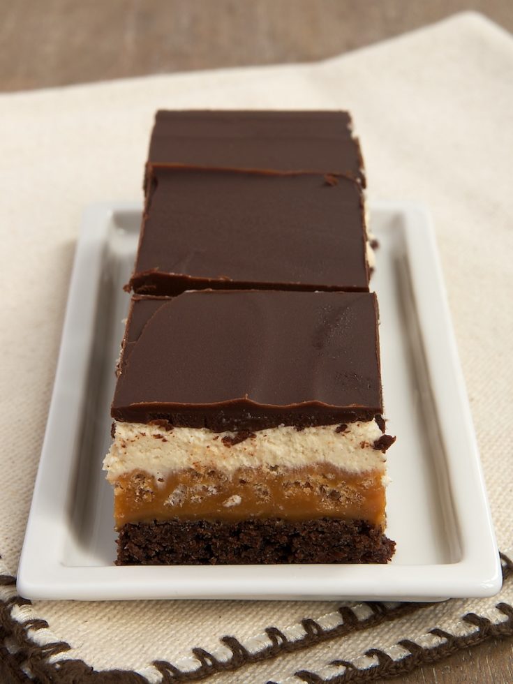 Caramel Crunch Brownies are layer upon layer of good stuff, from caramel to chocolate to nougat. - Bake or Break