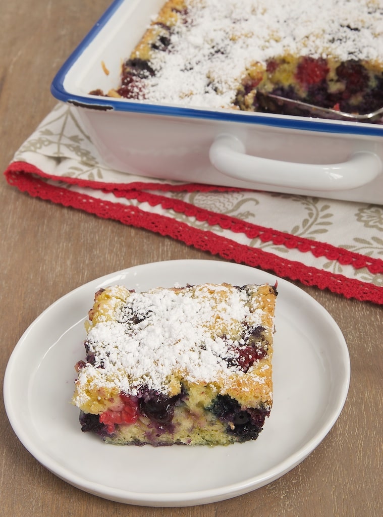 Berry Pudding Cake is a quick and simple cake that makes delicious use of fresh summer berries. - Bake or Break