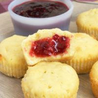 Mini Coconut Pound Cakes served with raspberry preserves