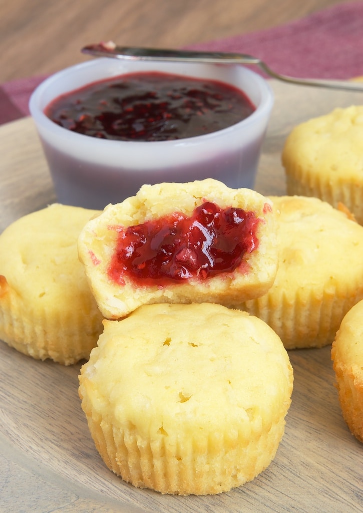 Mini Coconut Pound Cakes served with raspberry preserves