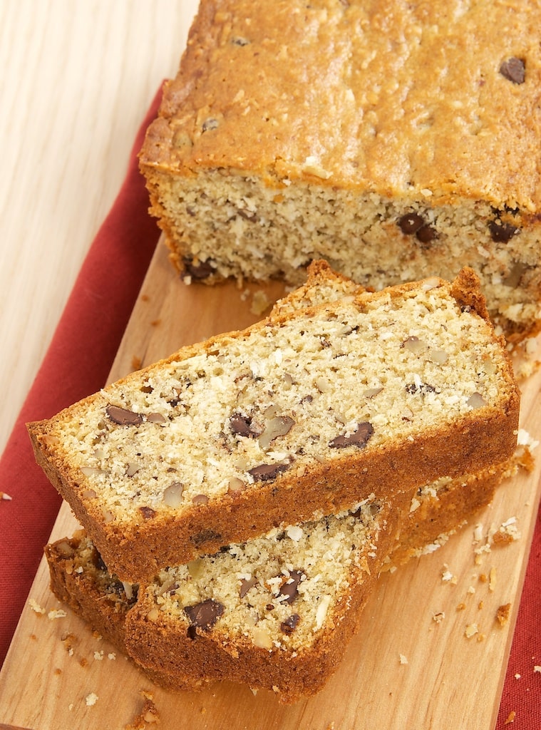 Chocolate, Coconut, and Pecan Bread combines some favorite flavors into a quick bread that's great for breakfast, a coffee break, or just a snack.