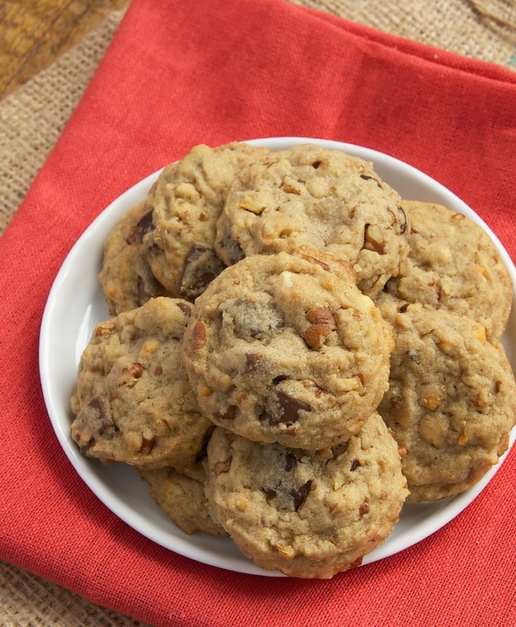 Triple Chocolate Nutty Peanut Butter Cookies