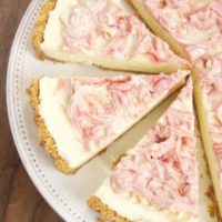 Raspberry-White Chocolate Icebox Pie cut into slices