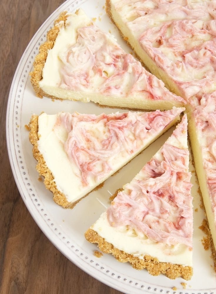 Raspberry-White Chocolate Icebox Pie cut into slices