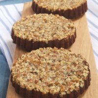 Rich brownies are baked on top of a layer of toasted pecans, then flipped over for a little bit of fancy with Upside-Down Pecan Brownie Tarts.