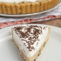 slice of Butterscotch Pudding Pie on a white plate