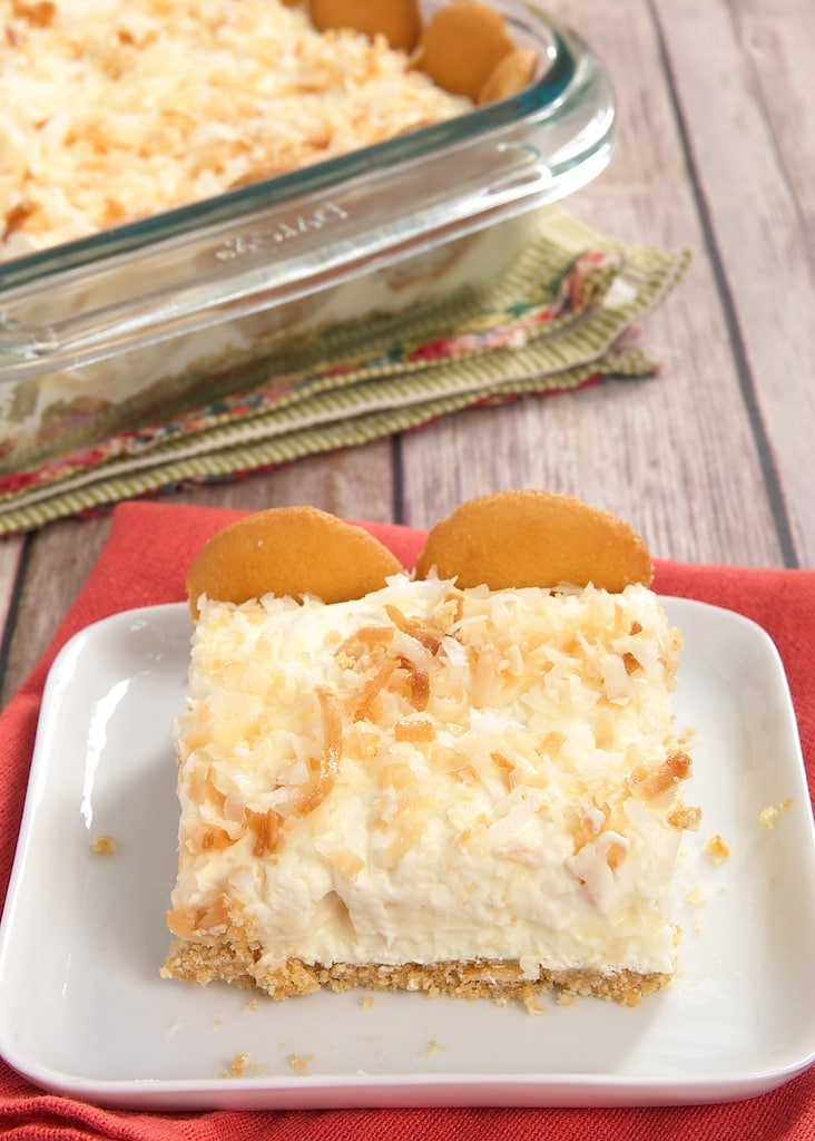 Coconut Cream Pie Bars are cool, creamy, sweet, and absolutely delicious. A favorite no-bake recipe!