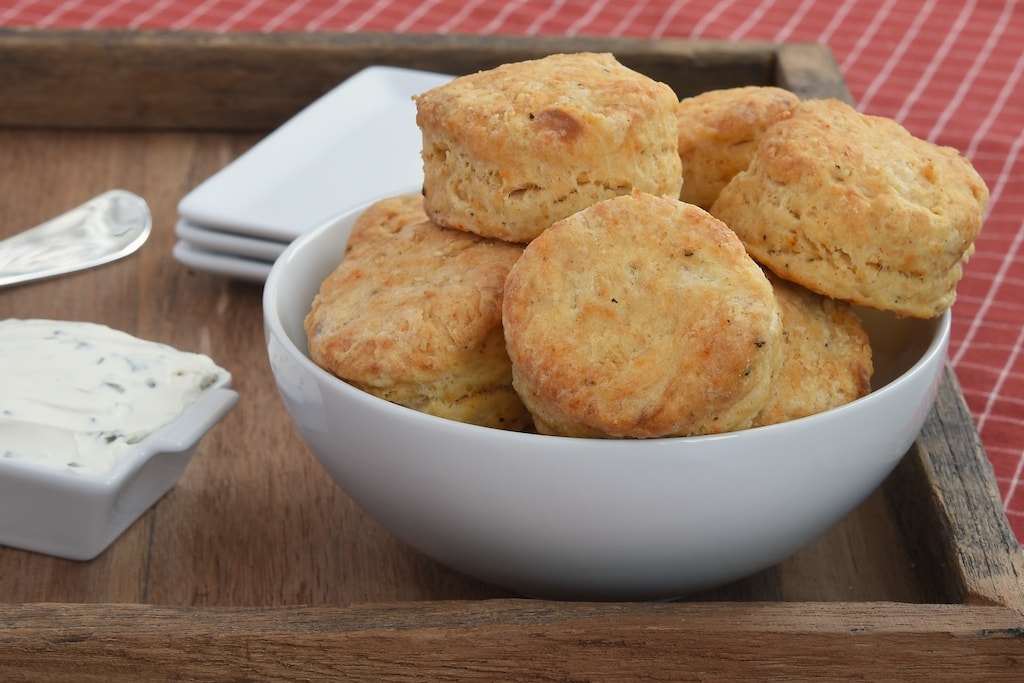 Savory Cream Cheese Biscuits pack quite a flavor punch with hot sauce and spices. Perfect accompaniment for your favorite soup!