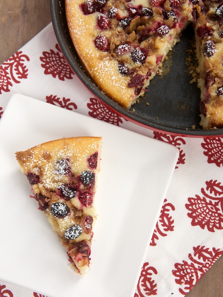 Fresh cranberries take center stage in this simple and delicious Skillet Cranberry Buckle. - Bake or Break