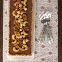 Chocolate Mousse Tart with Glazed Nuts is a simple, elegant, and delicious dessert for all of you chocolate fans!