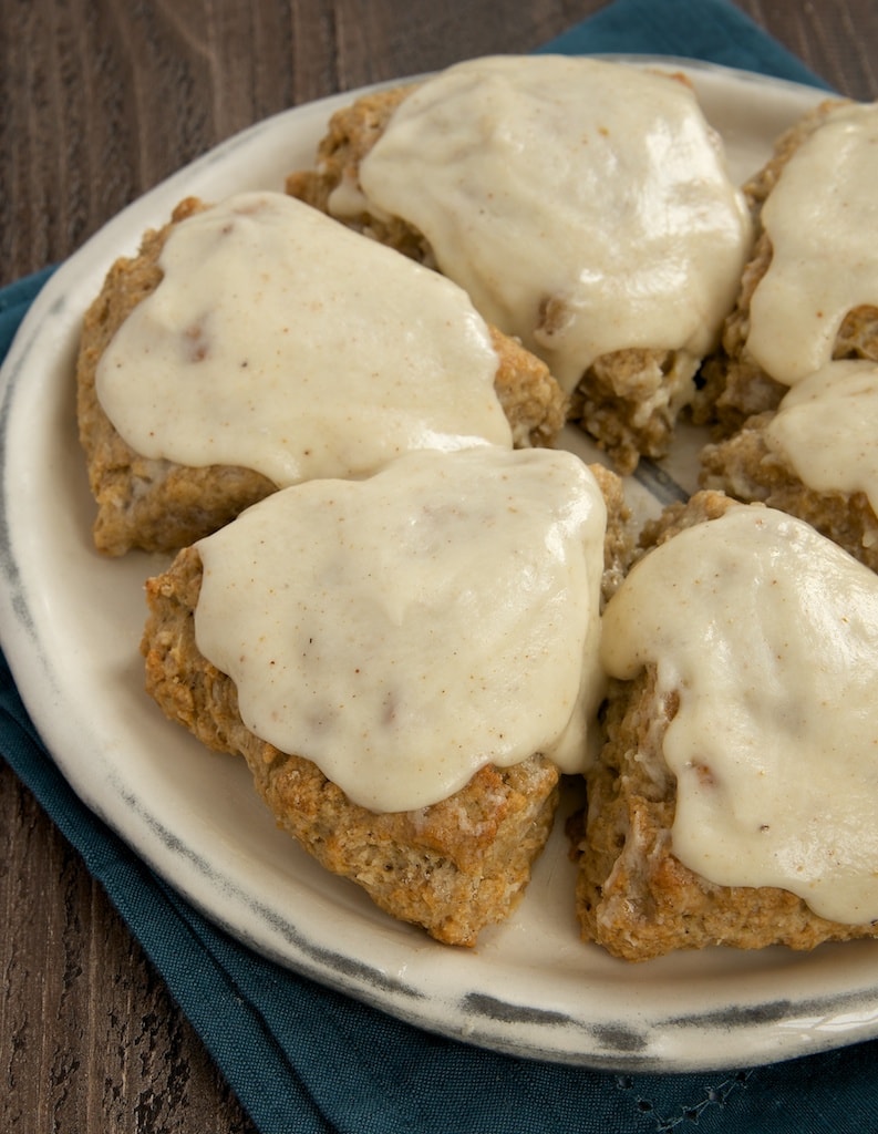 Spiced Oat Scones with Brown Butter Glaze are a perfect choice for a special morning treat! | Bake or Break