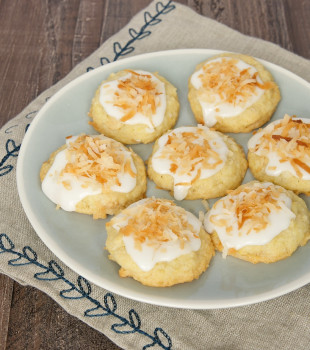 White chocolate chunks and toasted coconut dress up traditional sugar cookies.