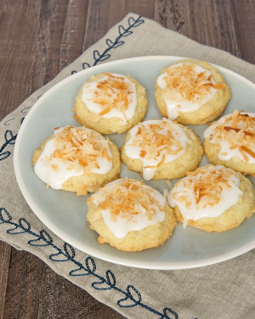 White chocolate chunks and toasted coconut dress up traditional sugar cookies.