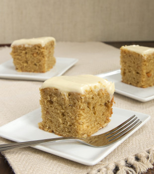 Peanut butter and maple are a perfect match in this simple, delicious cake!