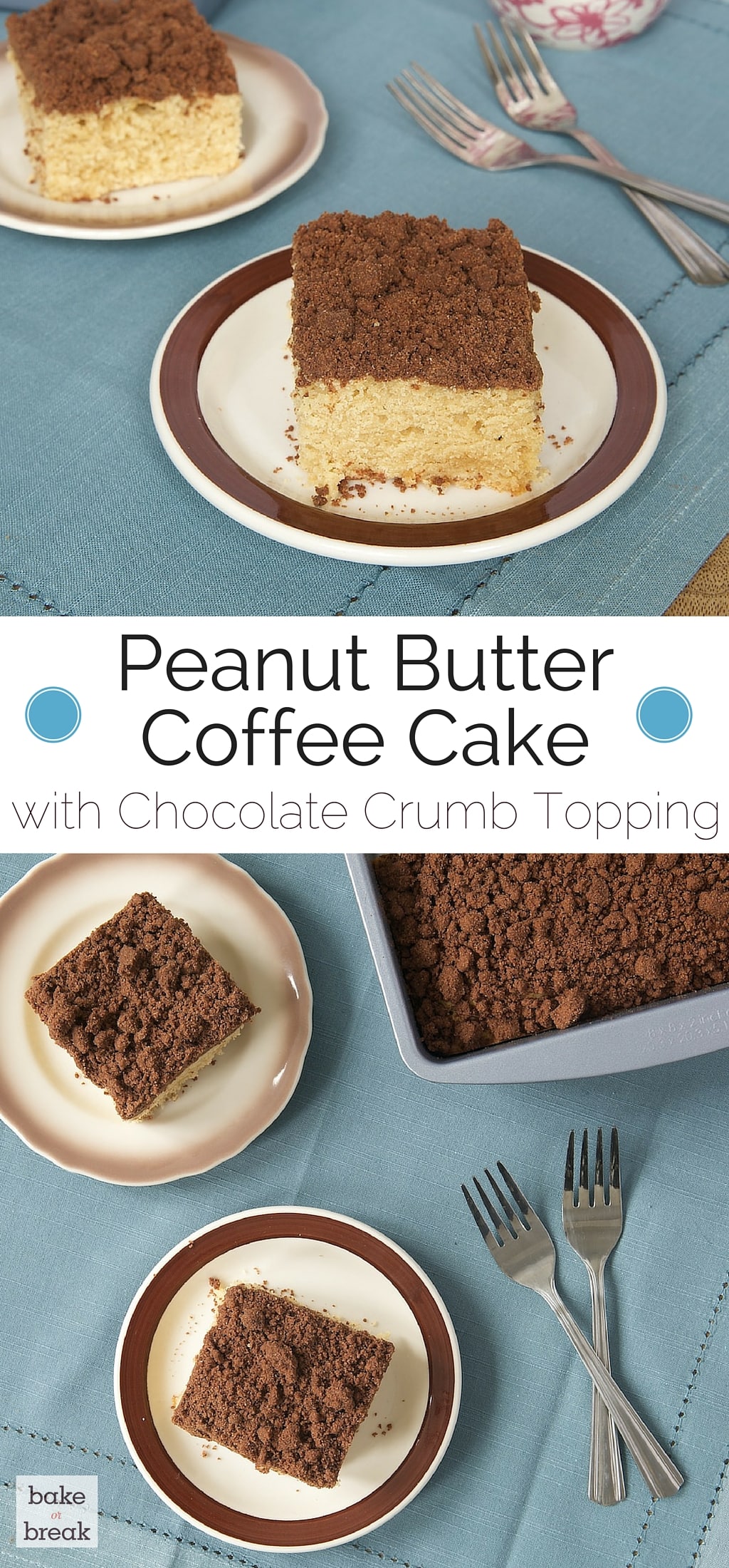 Peanut Butter Coffee Cake With Chocolate Crumb Topping Bake or Break