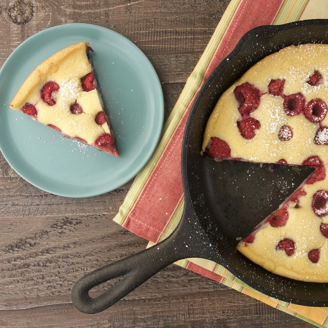Easy Raspberry Skillet Pancake Bake or Break