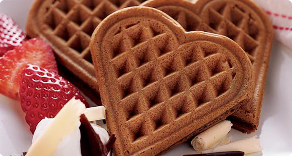 Krusteaz Chocolate Valentine Waffles