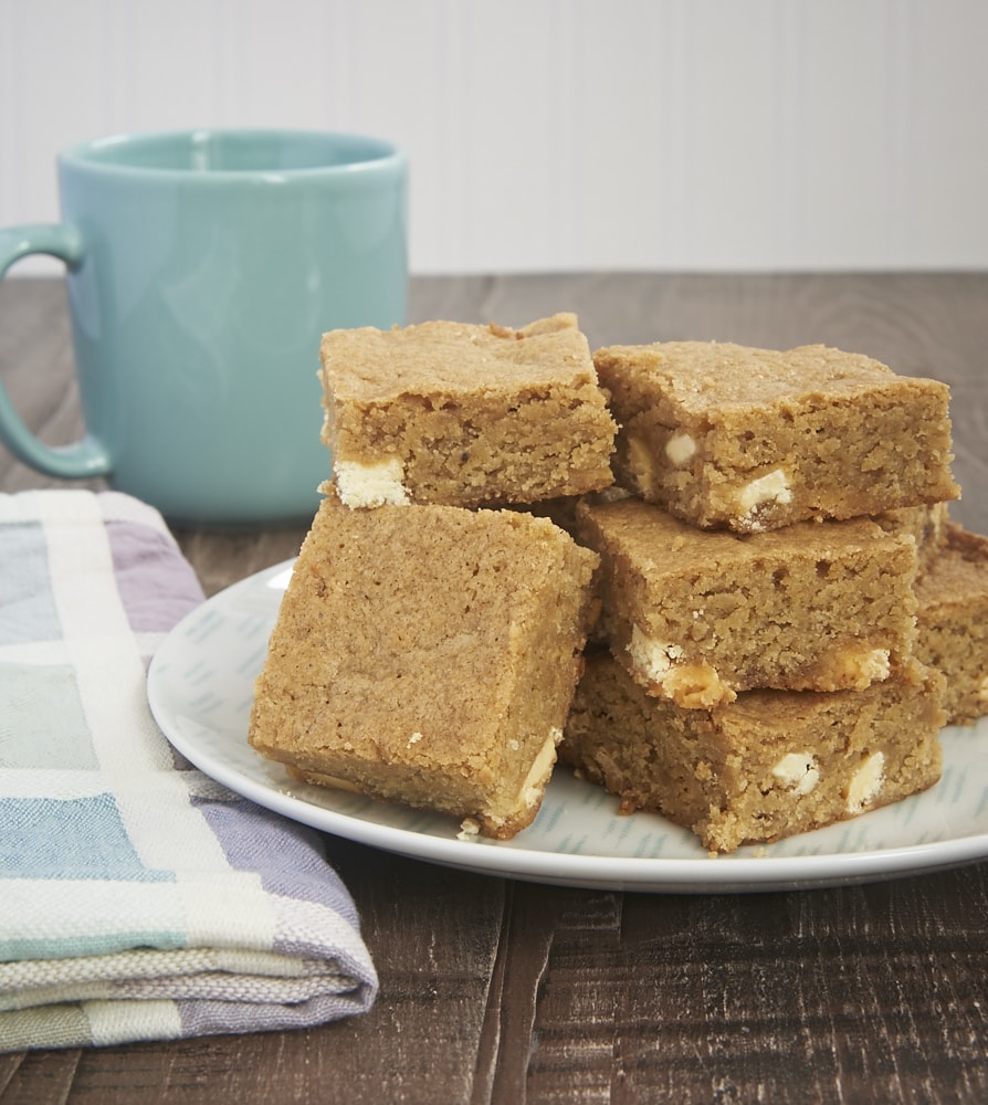 Spiced White Chocolate Blondies offer a tasty blend of sweet and spice. These are not your everyday blondies! - Bake or Break