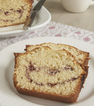 A sweet ribbon of your favorite preserves makes this Berry Swirl Pound Cake extra delicious! - Bake or Break