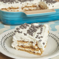 serving of Cannoli Icebox Cake on a plate