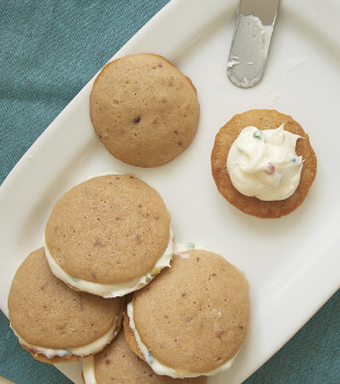 Little strawberry cakes are sandwiched around a sweet frosting for a fruity, handheld treat! - Bake or Break