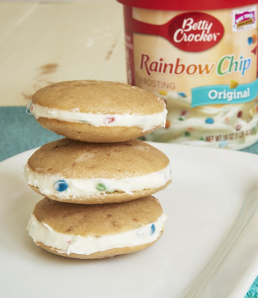 Little strawberry cakes are sandwiched around a sweet frosting for a fruity, handheld treat! - Bake or Break