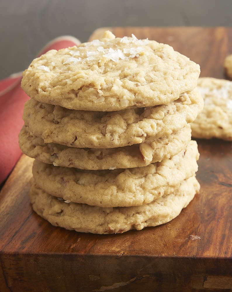 stack of Salty Mixed Nut Cookies