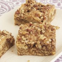Oatmeal Butterscotch Bars on a small white tray