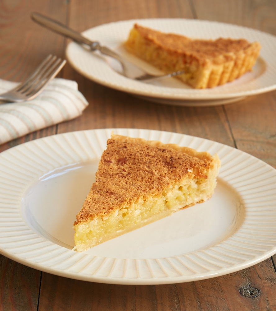 slices of Macaroon Tart served on plates