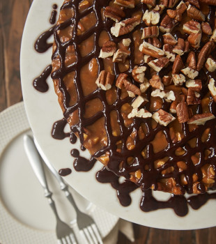 Caramel Pecan Brownie Cake is perfectly rich, gooey, nutty, and mouthwatering! - Bake or Break