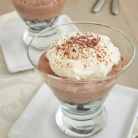 Individual Chocolate Icebox Pies served in tapered glasses