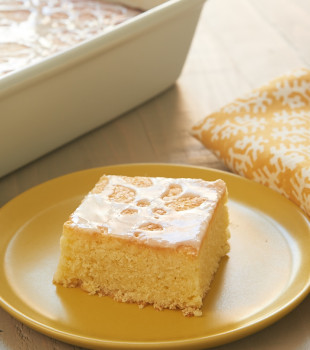 Lemon Pound Cake Bars topped with a sweet, simple glaze