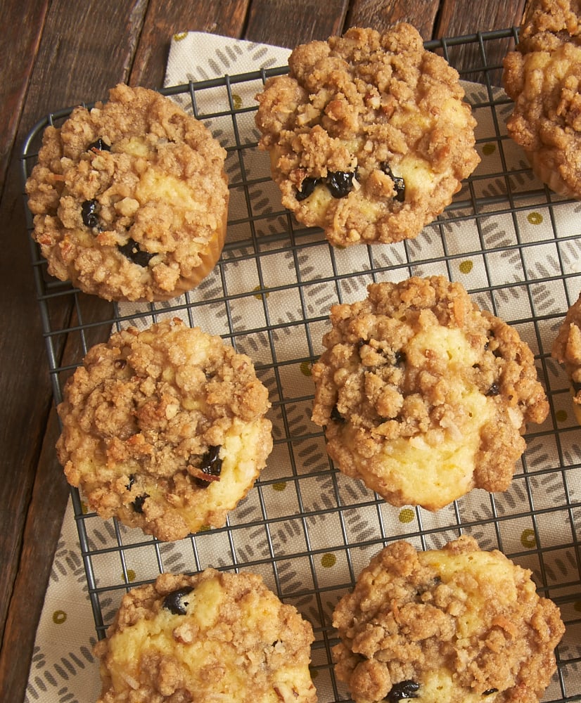 Ambrosia Muffins are certainly not lacking in the flavor department. Coconut, pineapple, cherries, oranges, nuts, and coconut all come together to make these fantastic muffins! - Bake or Break