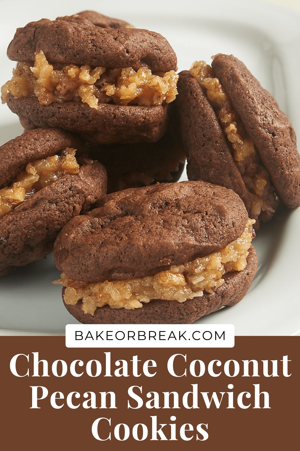 Chocolate Coconut Pecan Sandwich Cookies Bake or Break