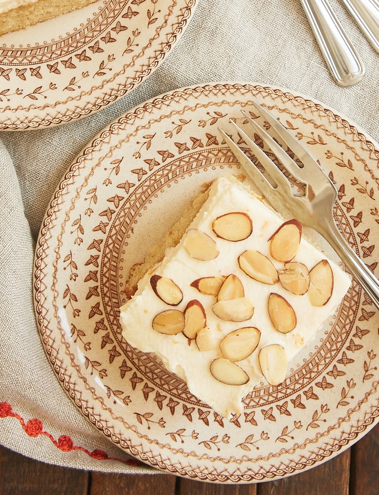 Brown Butter Almond Cake with Apricot Whipped Cream is such a lovely, nutty, sweet, and delicate cake. What an amazing flavor combination! - Bake or Break 