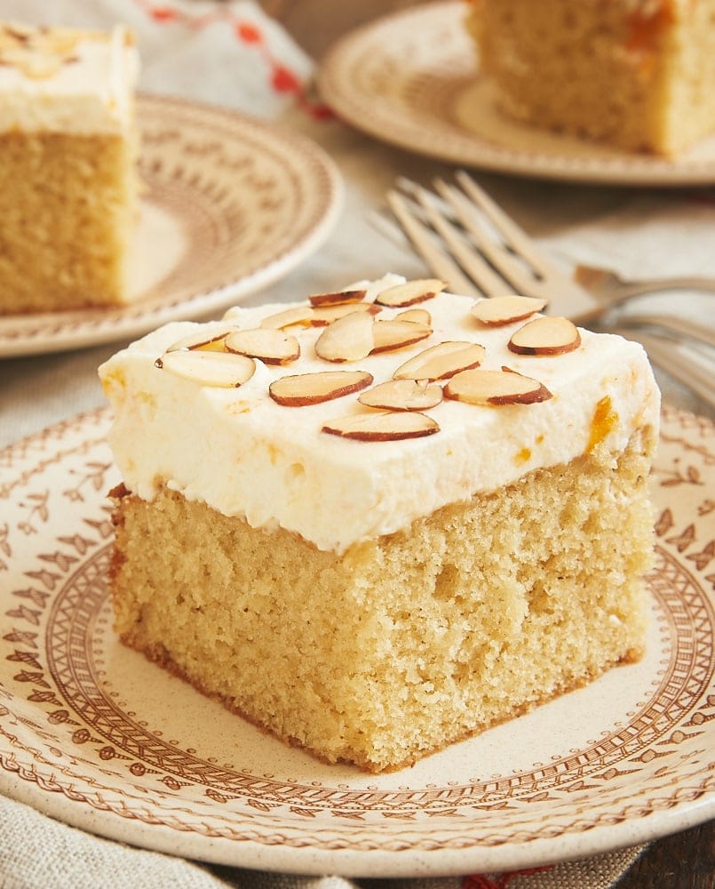 Brown Butter Almond Cake with Apricot Whipped Cream is such a lovely, nutty, sweet, and delicate cake. What an amazing flavor combination! - Bake or Break 