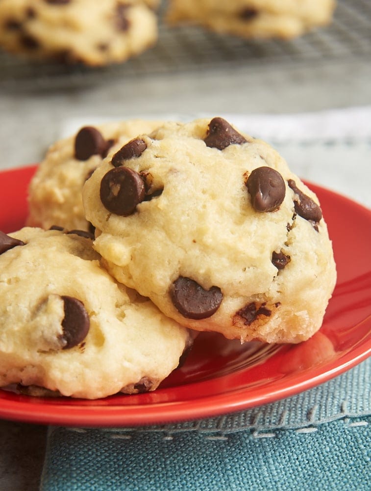 plate of Chocolate Chip Drop Biscuits