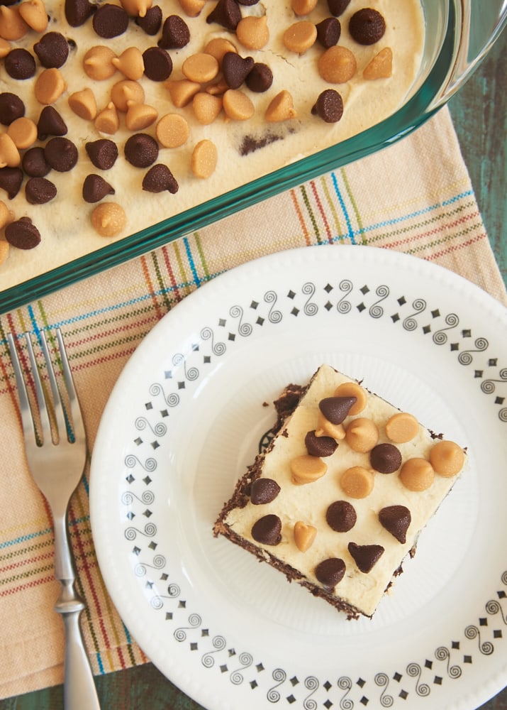 quick and easy Chocolate Peanut Butter Icebox Cake made with graham crackers