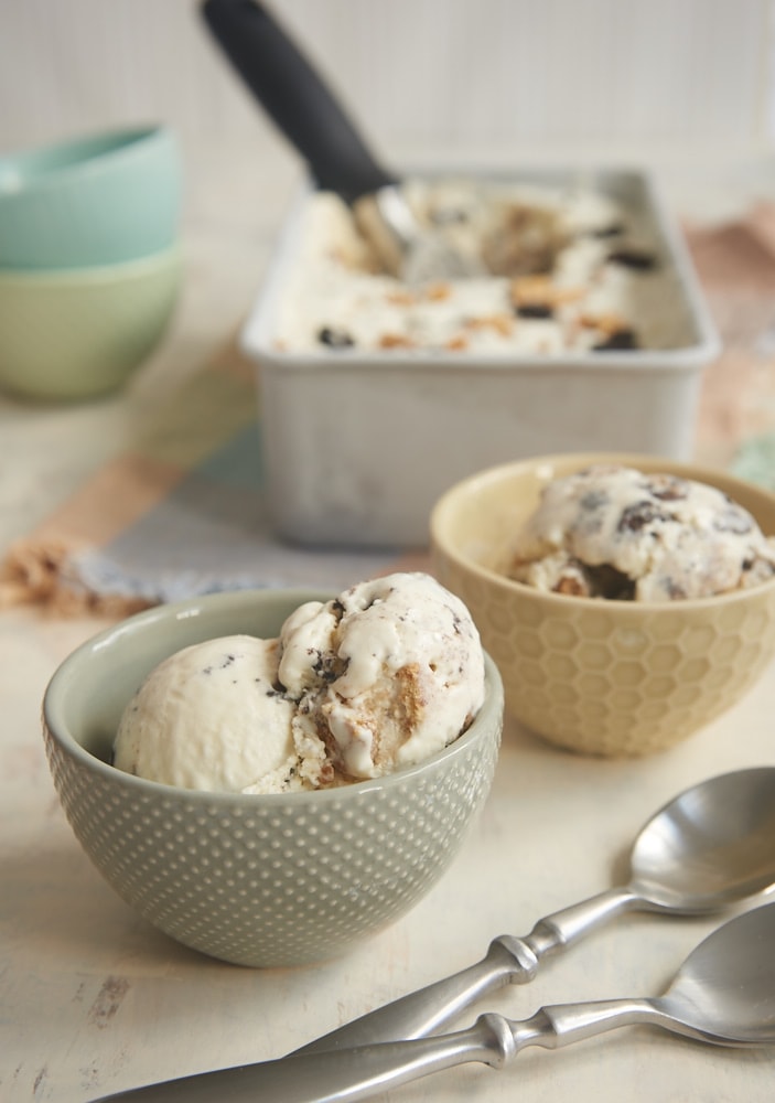 A combination of classic cookies add lots of fantastic flavor to All the Cookies No-Churn Ice Cream. Every bite is different! - Bake or Break