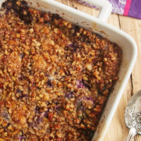 No cake mix here! This sweet, tart, nutty Blueberry Pineapple Dump Cake is made from scratch. Such a great quick and easy dessert! - Bake or Break