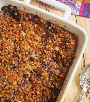 No cake mix here! This sweet, tart, nutty Blueberry Pineapple Dump Cake is made from scratch. Such a great quick and easy dessert! - Bake or Break