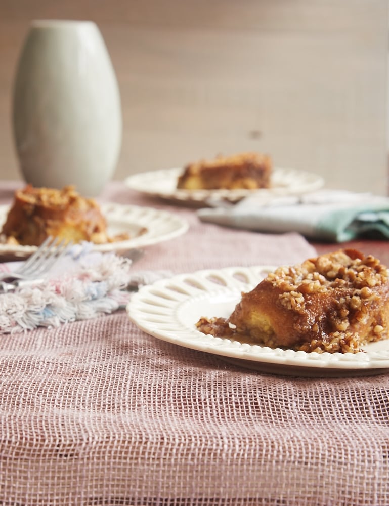 Baked Praline French Toast is a fantastic make-ahead breakfast with the irresistible flavors of pecan pralines. - Bake or Break