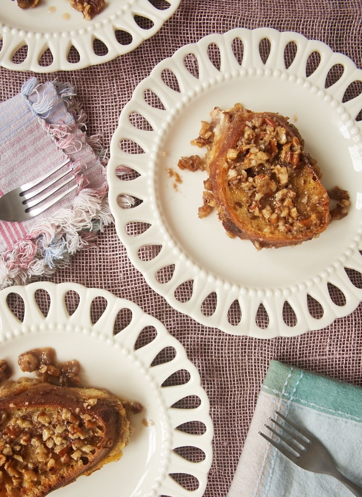 Baked Praline French Toast is a fantastic make-ahead breakfast with the irresistible flavors of pecan pralines. - Bake or Break