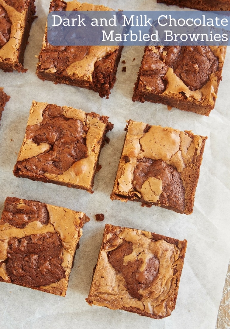 Can't decide between dark and milk chocolate? Have both with these fantastic Dark and Milk Chocolate Marbled Brownies! - Bake or Break