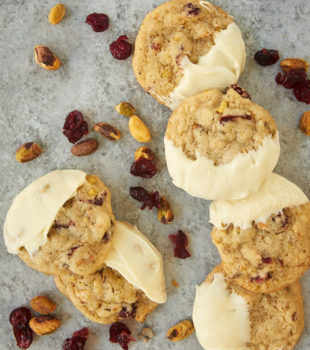 Cranberry Pistachio Cookies are jam-packed with plenty of sweet, tart cranberries and crunchy pistachios. The addition of white chocolate really puts them over the top! - Bake or Break