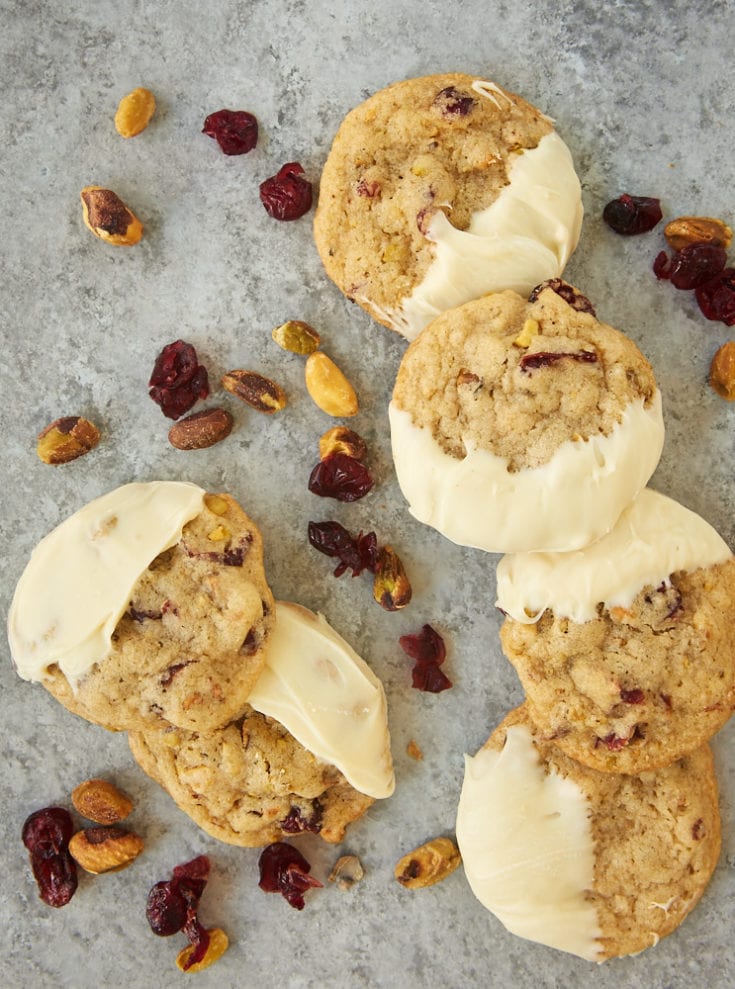 Cranberry Pistachio Cookies are jam-packed with plenty of sweet, tart cranberries and crunchy pistachios. The addition of white chocolate really puts them over the top! - Bake or Break