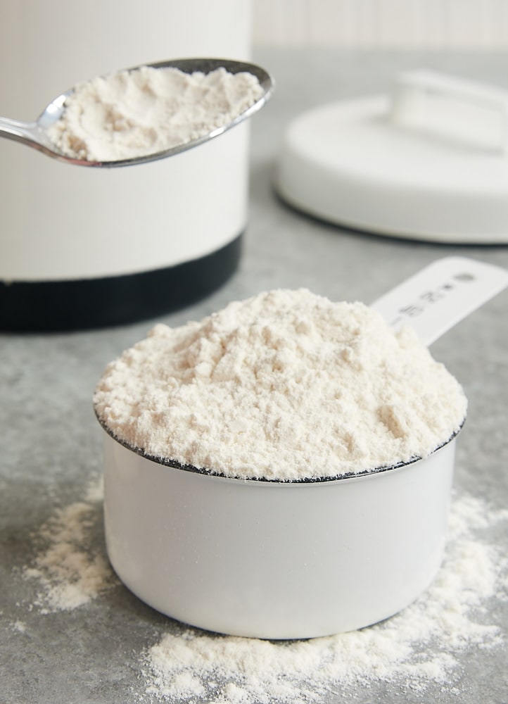 Flour in a measuring cup