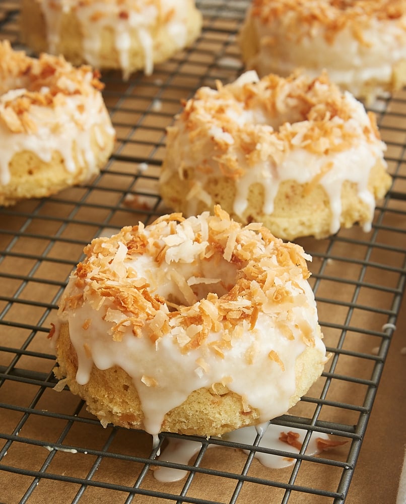 Toasted Coconut Cake Doughnuts - Bake or Break