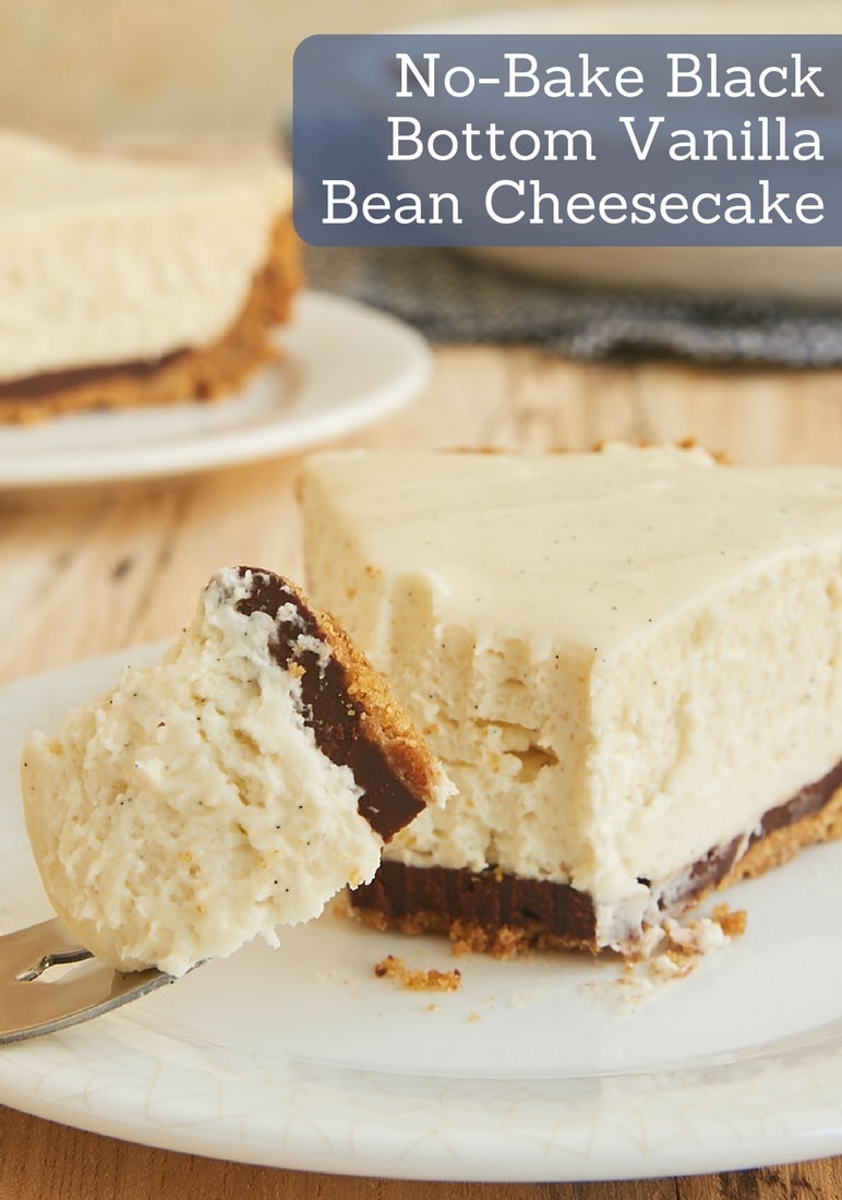 No-Bake Black Bottom Vanilla Bean Cheesecake